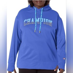 Plus Size Champion Blue/Yellow Logo Hoodie (A1)